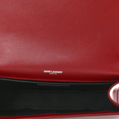 Saint Laurent Grain De Poudre Medium Monogram Kate Satchel Dark Red 7 of 12