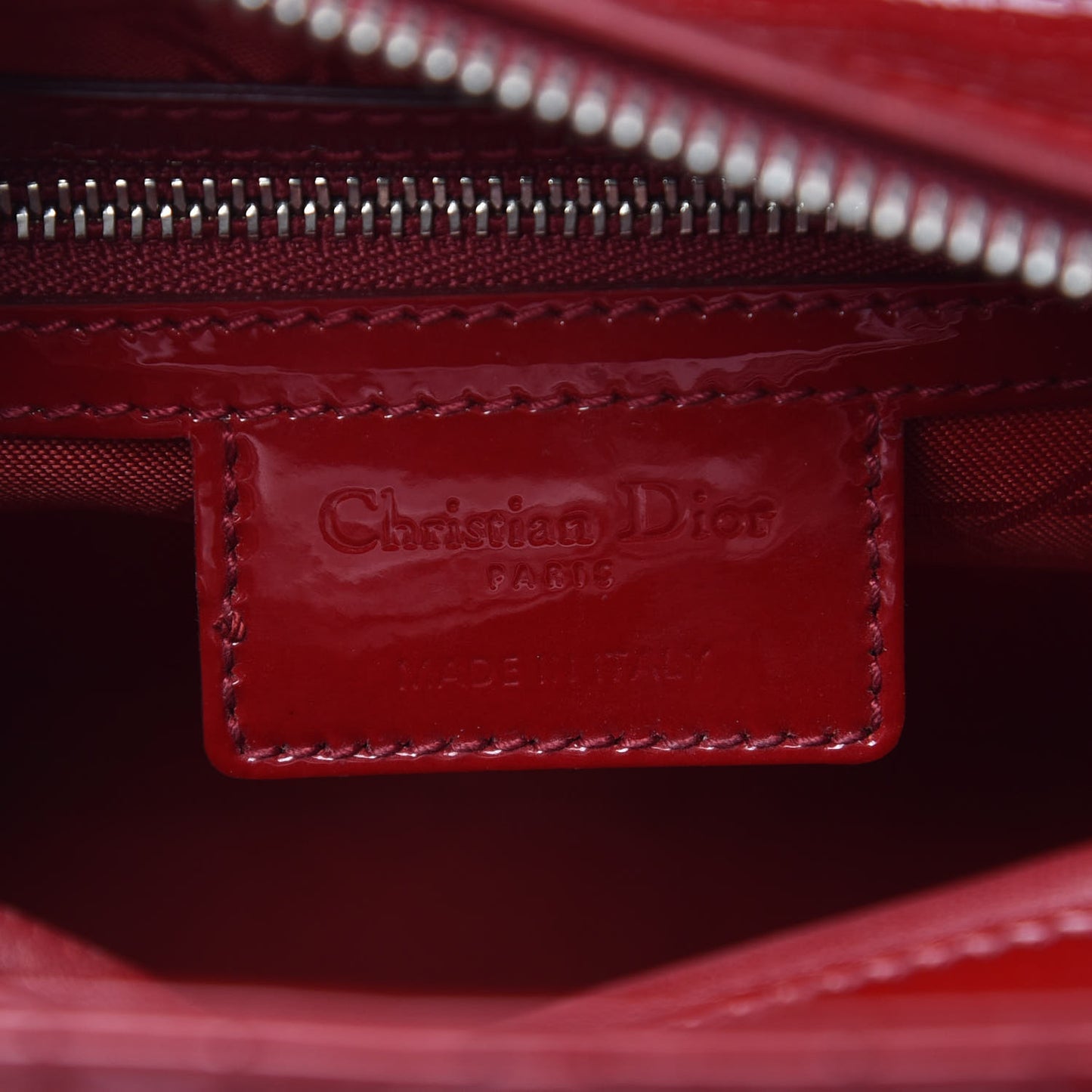 Patent Cannage Medium Lady Dior Red