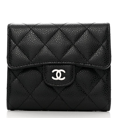 Chanel Caviar Quilted Compact Flap Wallet Black 1 of 9