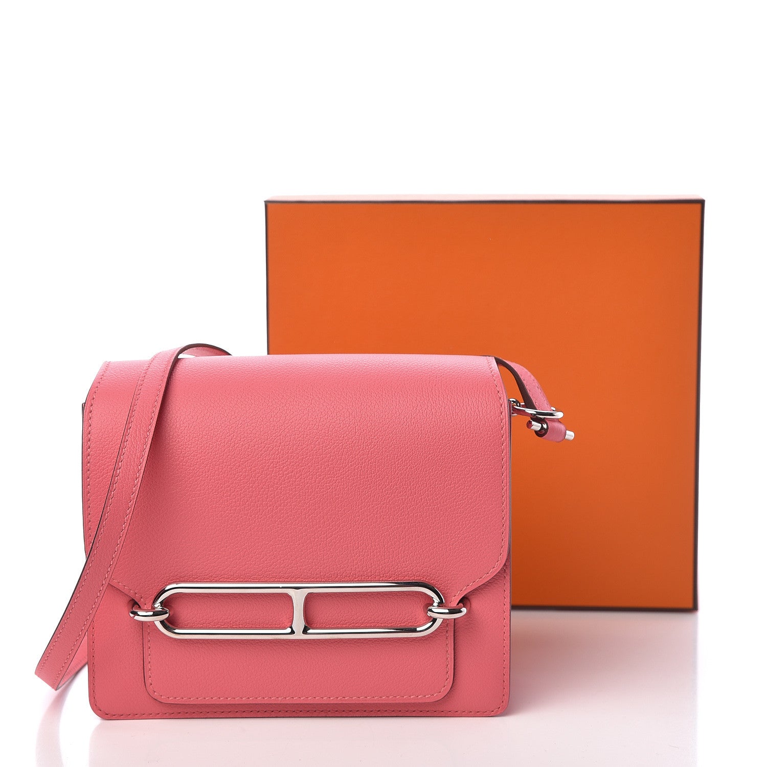 Hermes Evercolor Mini Sac Roulis Rose Azalee 11 of 11