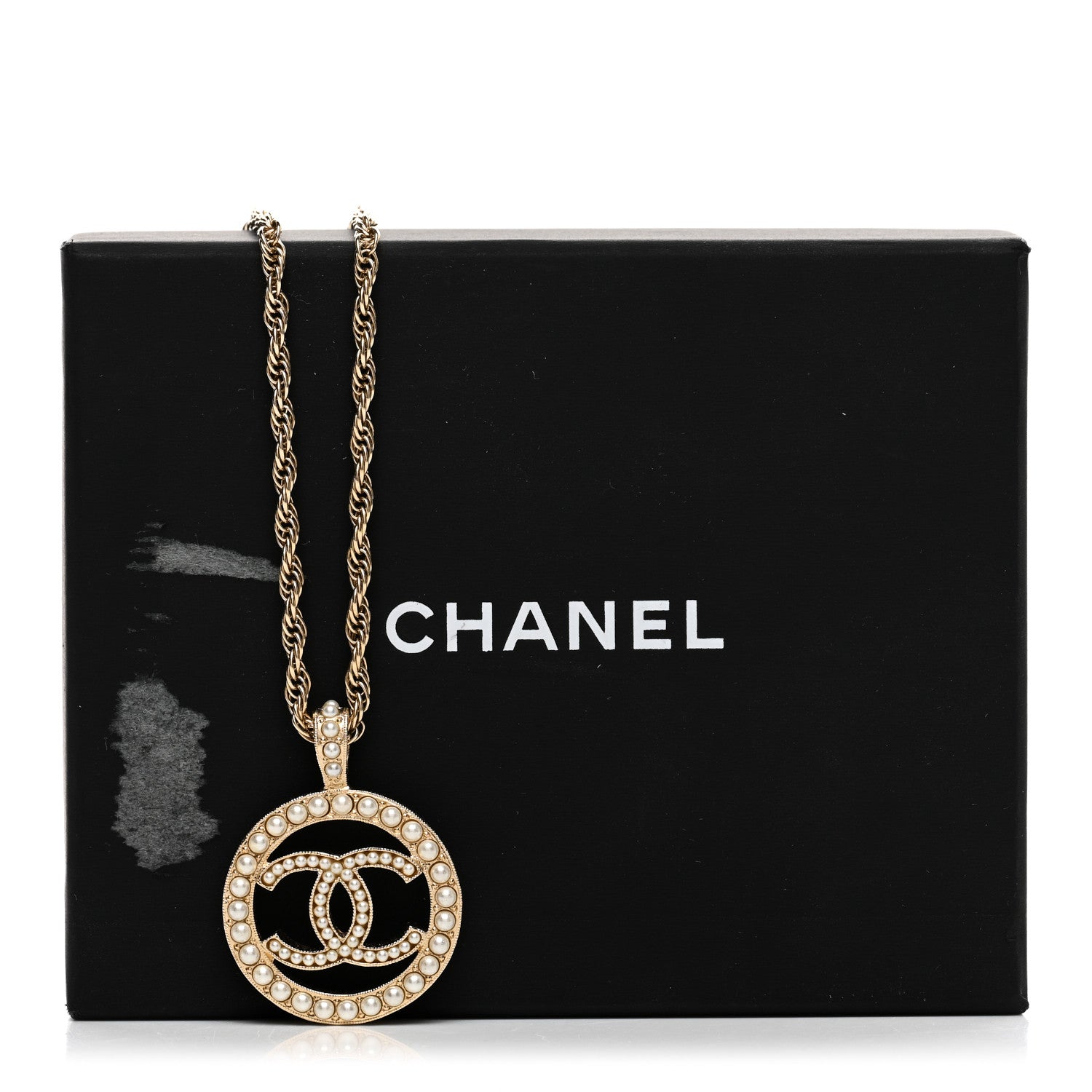 Chanel Pearl CC Round Pendant Necklace Gold 6 of 6