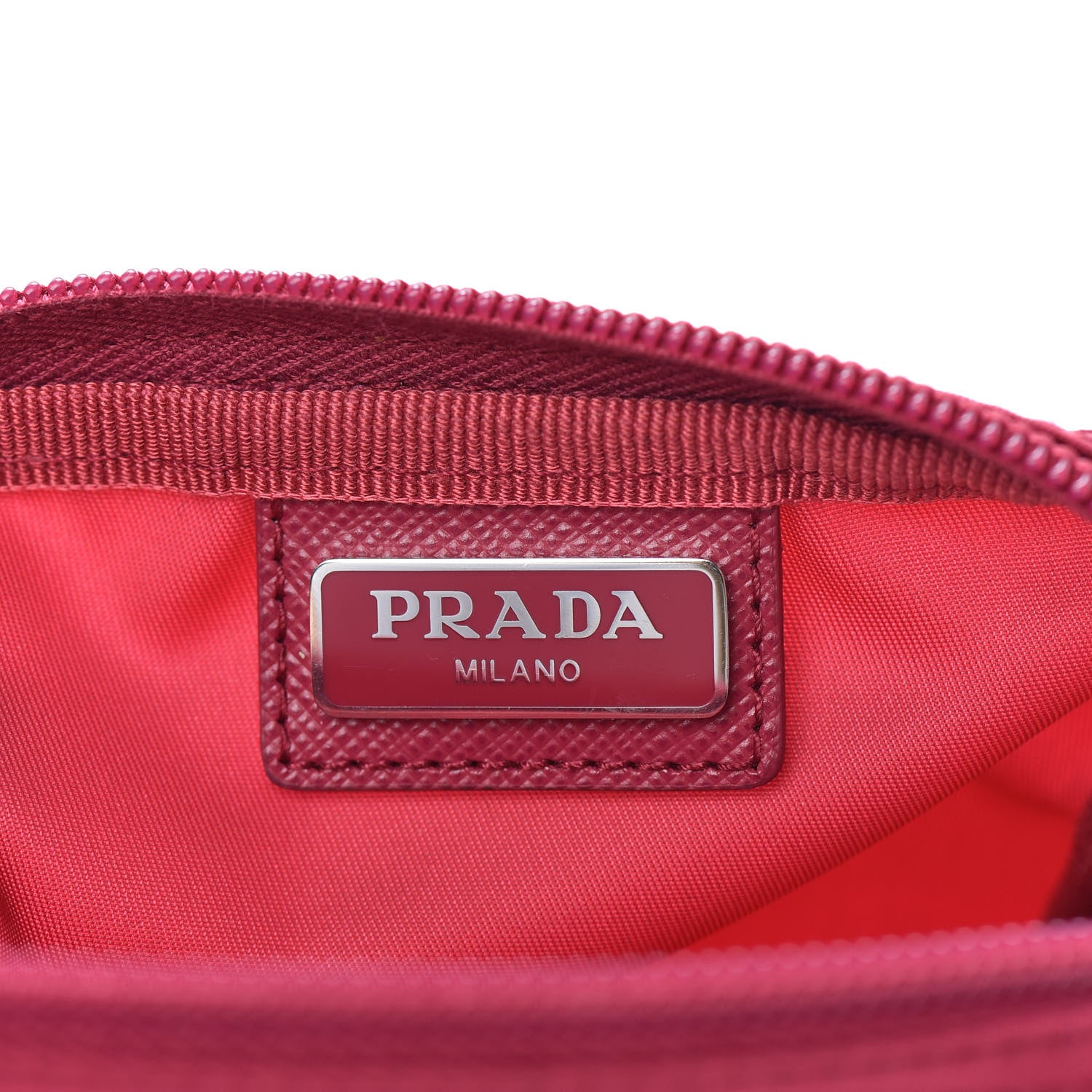 Prada Tessuto Nylon Vela Cosmetic Pouch Ibisco 6 of 6