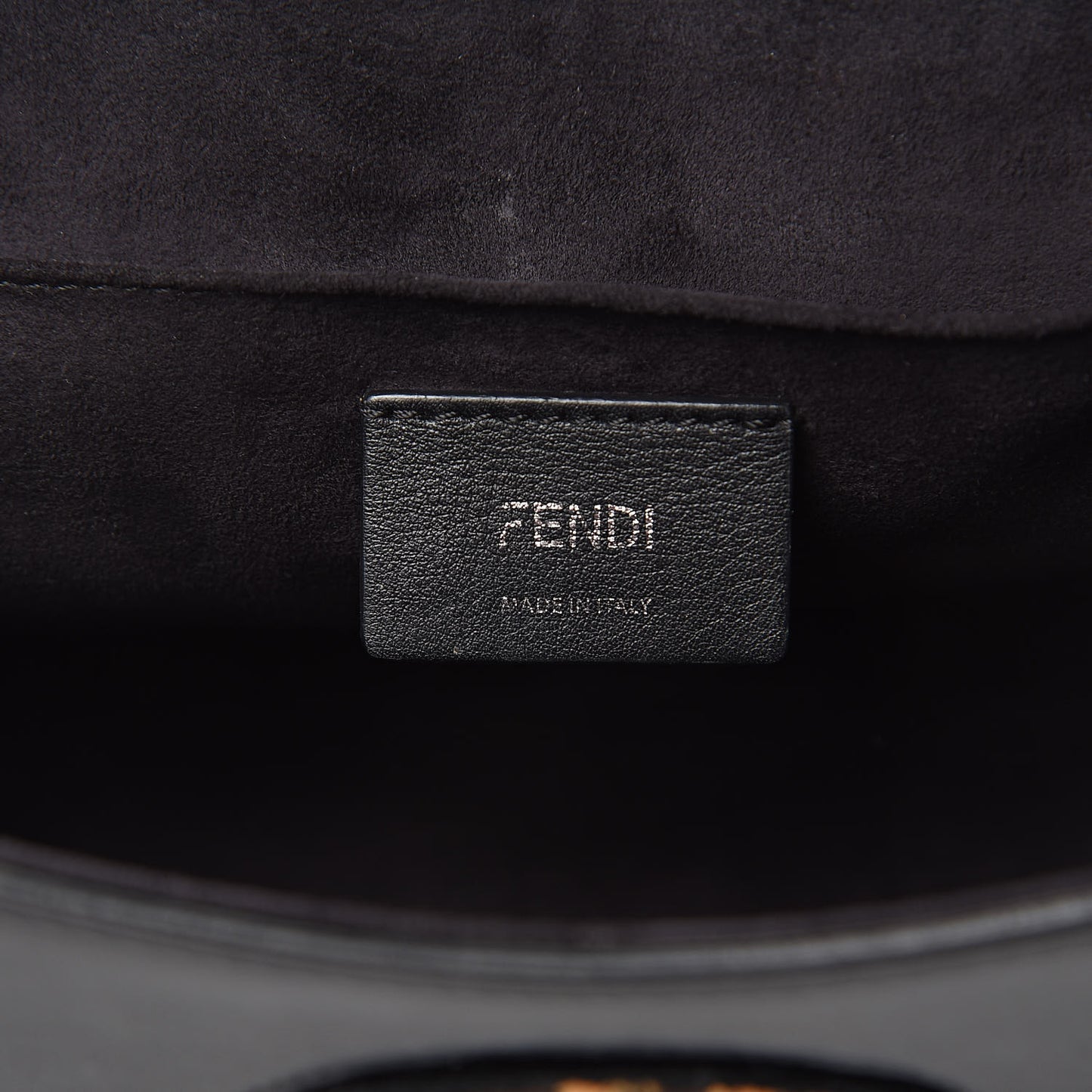 Vitello Century Velvet F is Fendi FF Kan I Shoulder Bag Black Tobacco