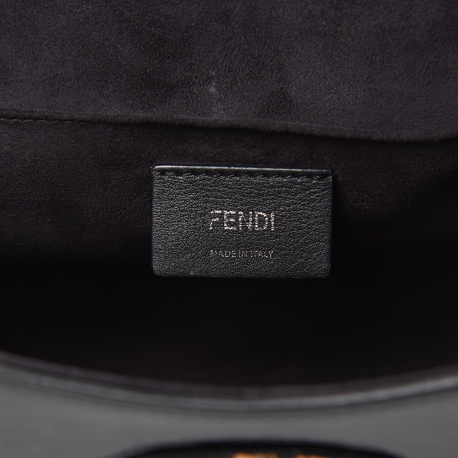 Fendi Vitello Century Velvet F is Fendi FF Kan I Shoulder Bag Black Tobacco 6 of 15