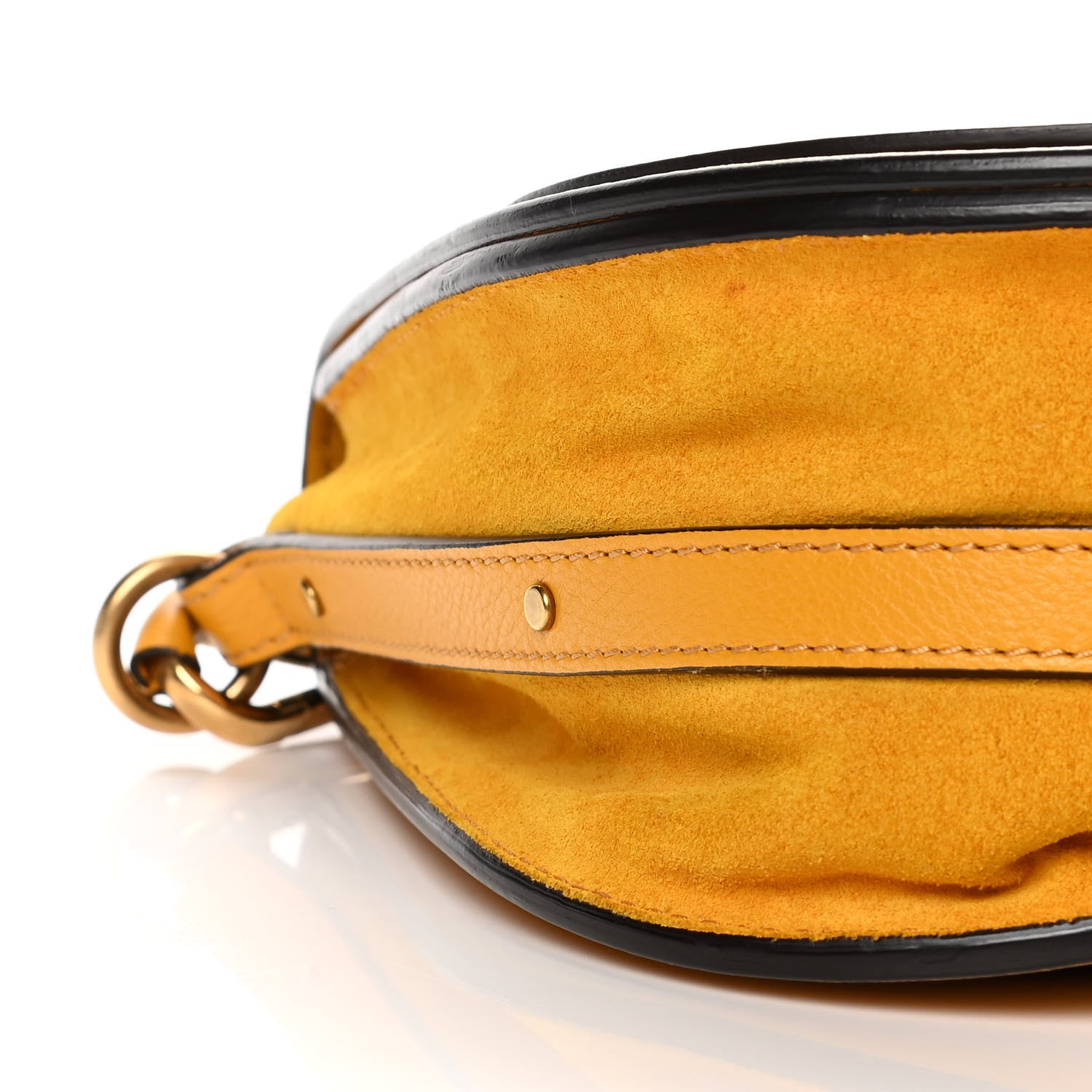 Chloe Calfskin Suede Medium Nile Bracelet Bag Dark Ochre 10 of 16