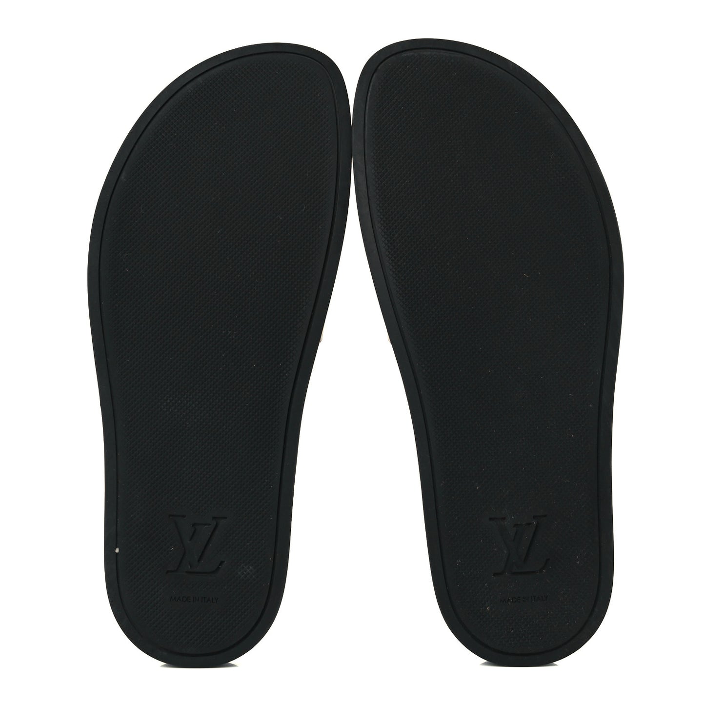 Rubber Embossed Monogram Mens Waterfront Mules 6 Black
