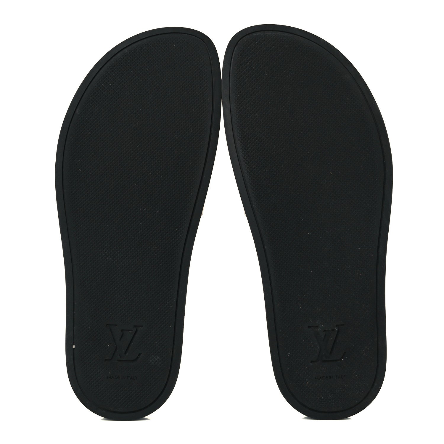 Louis Vuitton Rubber Embossed Monogram Mens Waterfront Mules 6 Black 7 of 10