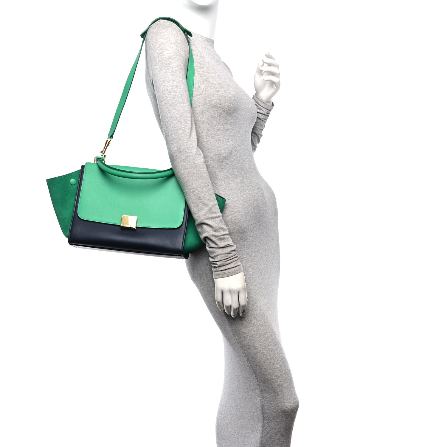 Celine Smooth Calfskin Suede Trapeze Palm 2 of 9