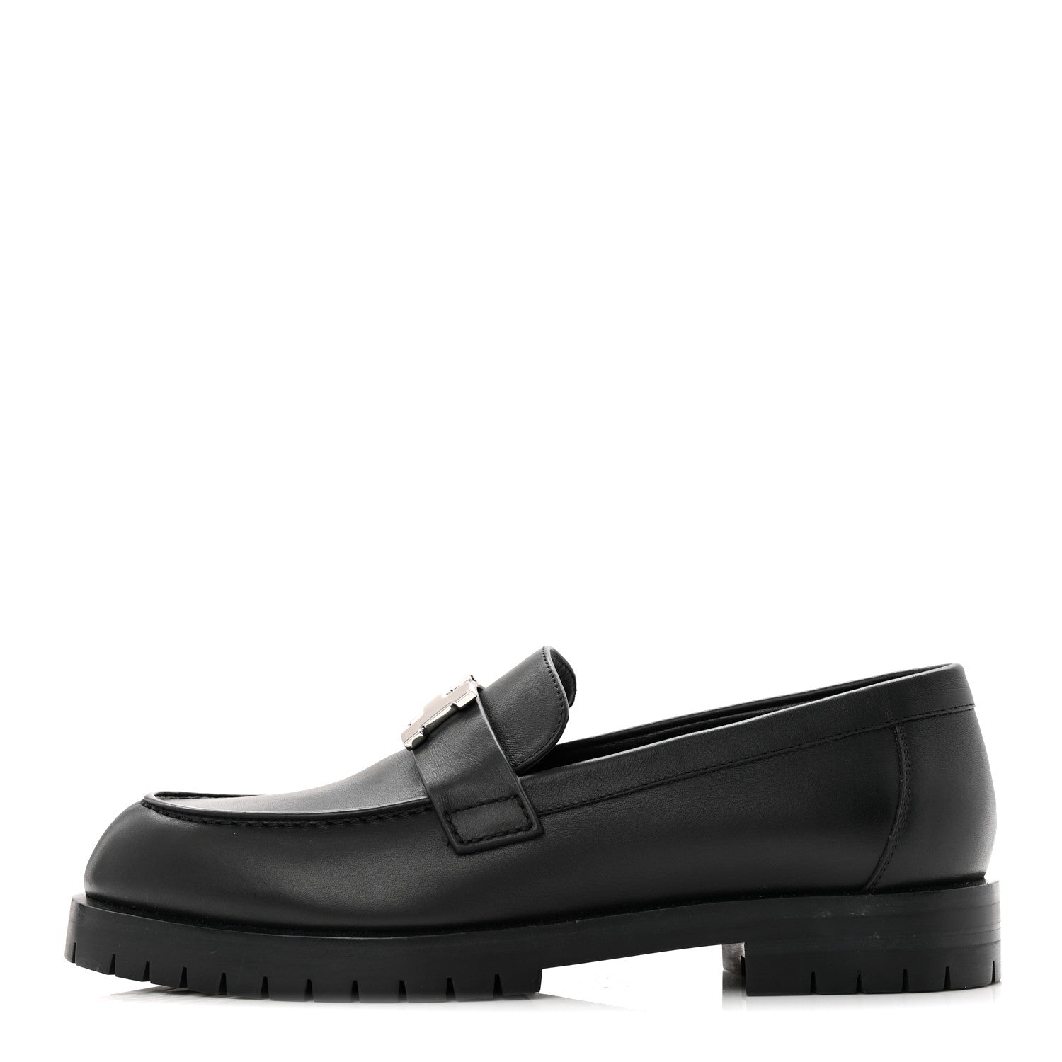 Hermes Calfskin Womens Faubourg Loafers 36 Black 1 of 9