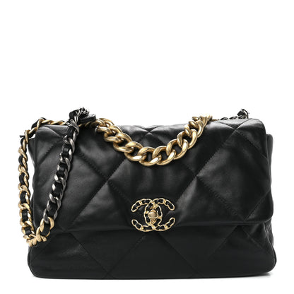 Chanel Lambskin Quilted Large Chanel 19 Flap Black 1 of 10