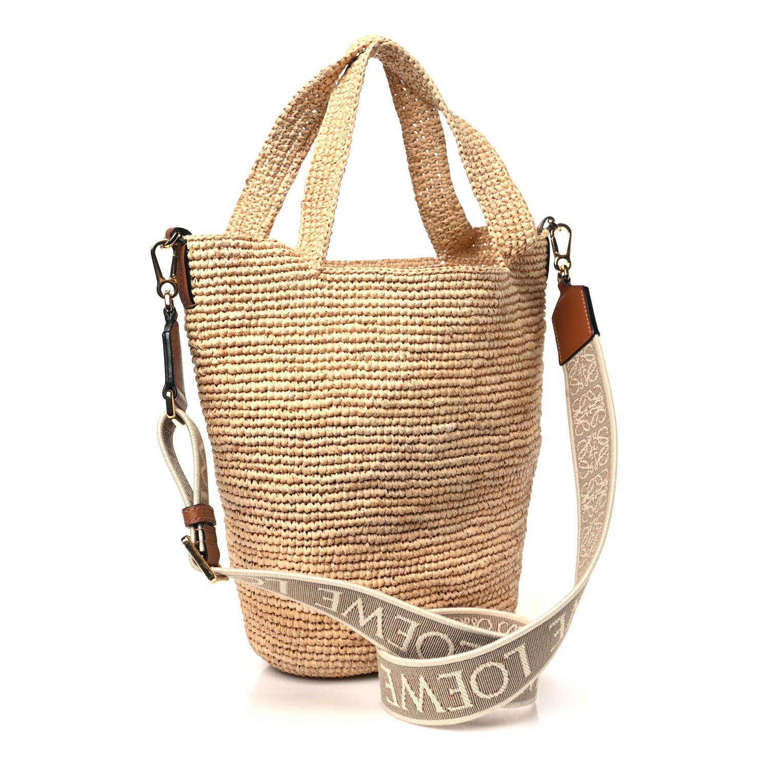 Loewe Raffia Mini Slit Tote Bag Natural Tan 3 of 9