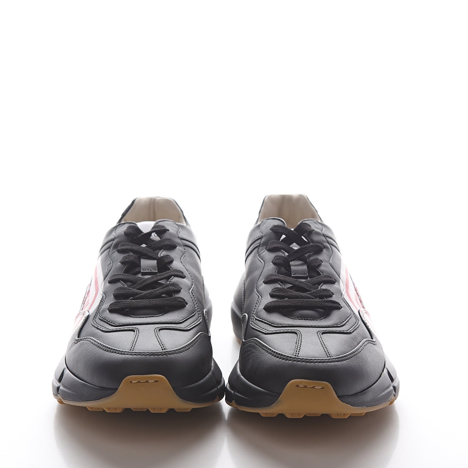 Gucci X SEGA Calfskin Logo Mens Rhyton Sneakers 9 Black 2 of 9