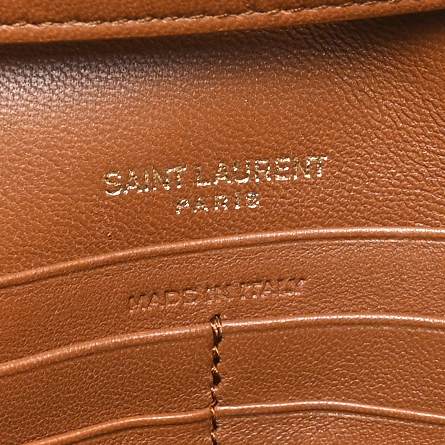 Lambskin Carre Quilted Cassandre Chain Wallet Brown
