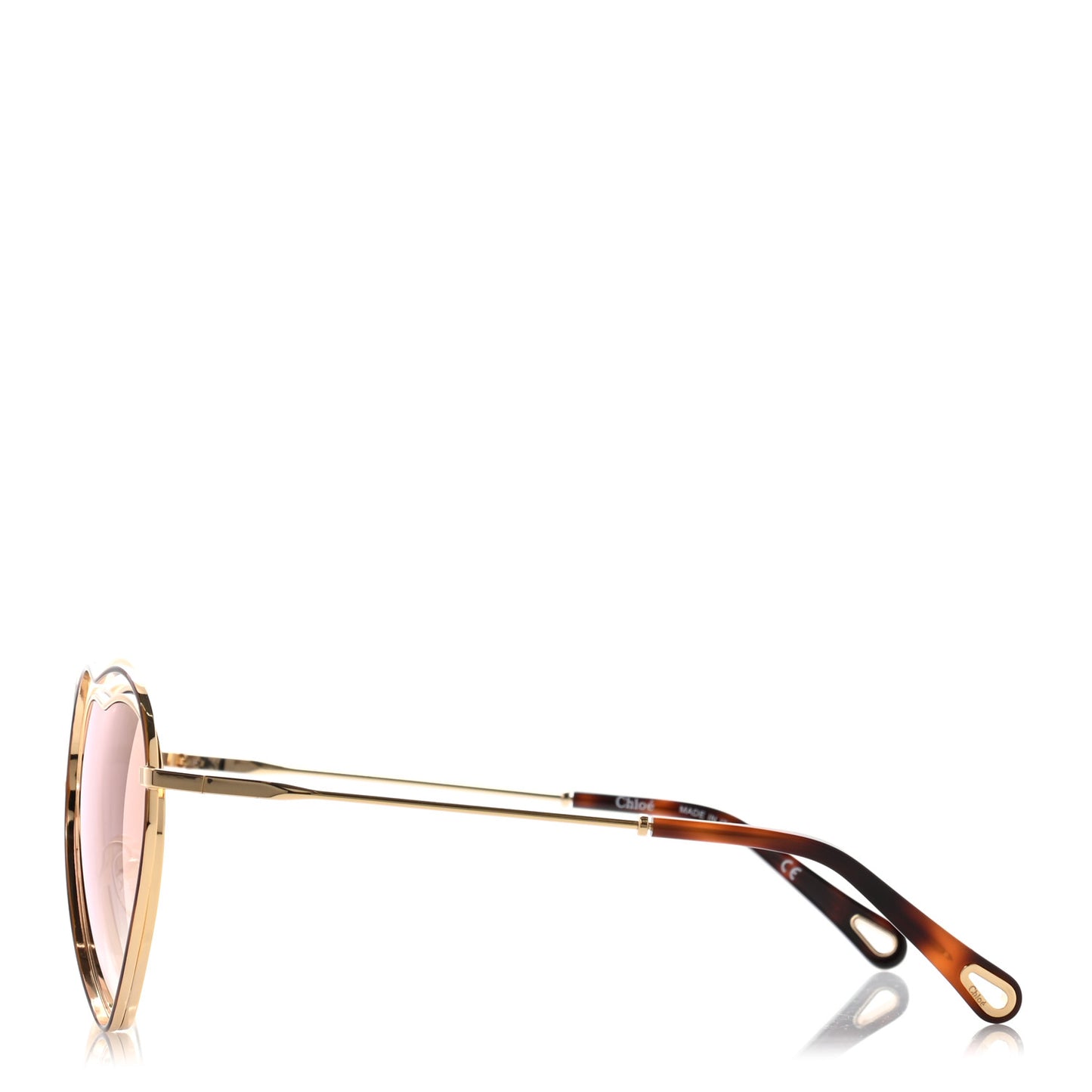 Metal Poppy Love Heart Sunglasses CE131S Havana Rose