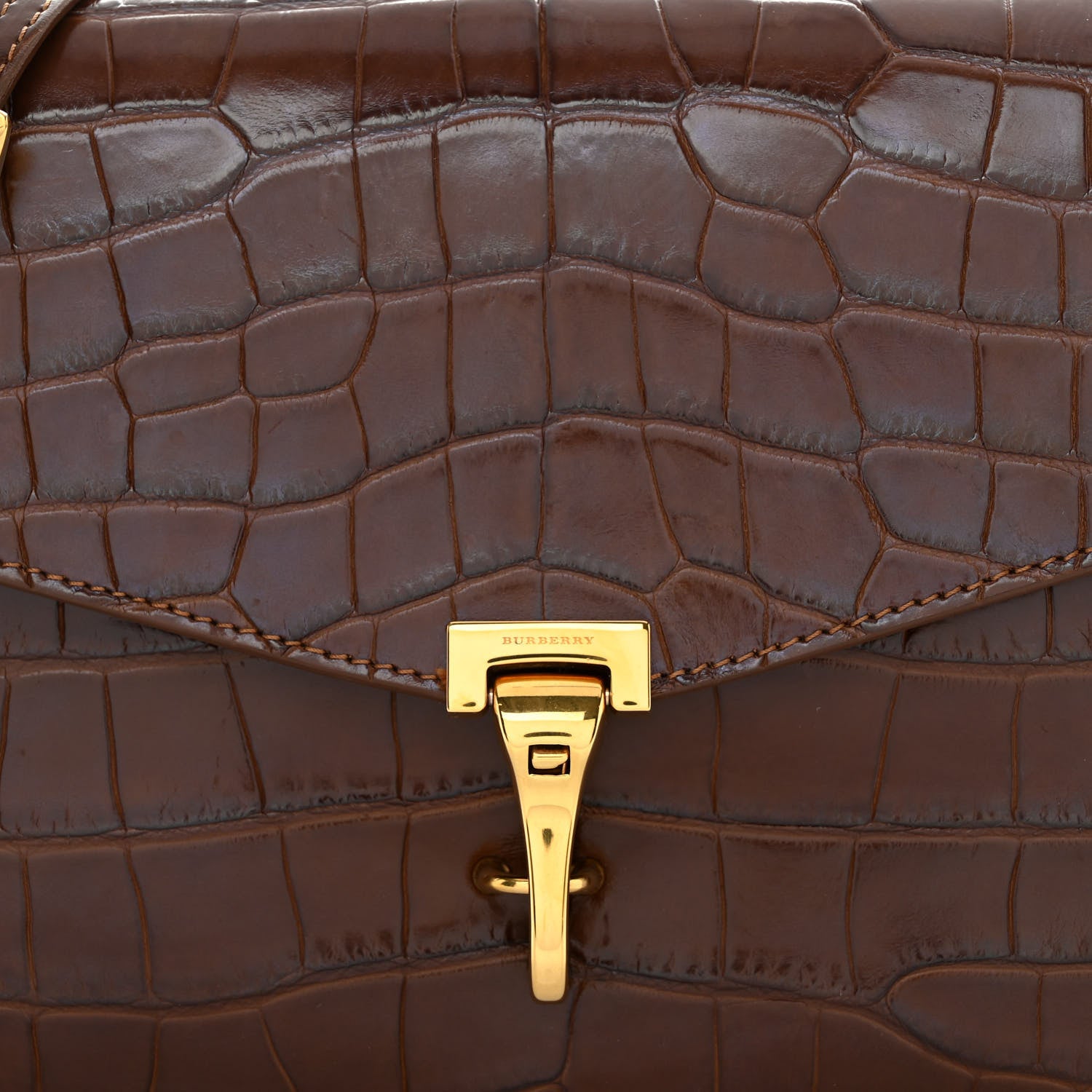 Burberry Alligator Small Macken Crossbody Bag Brown 9 of 12