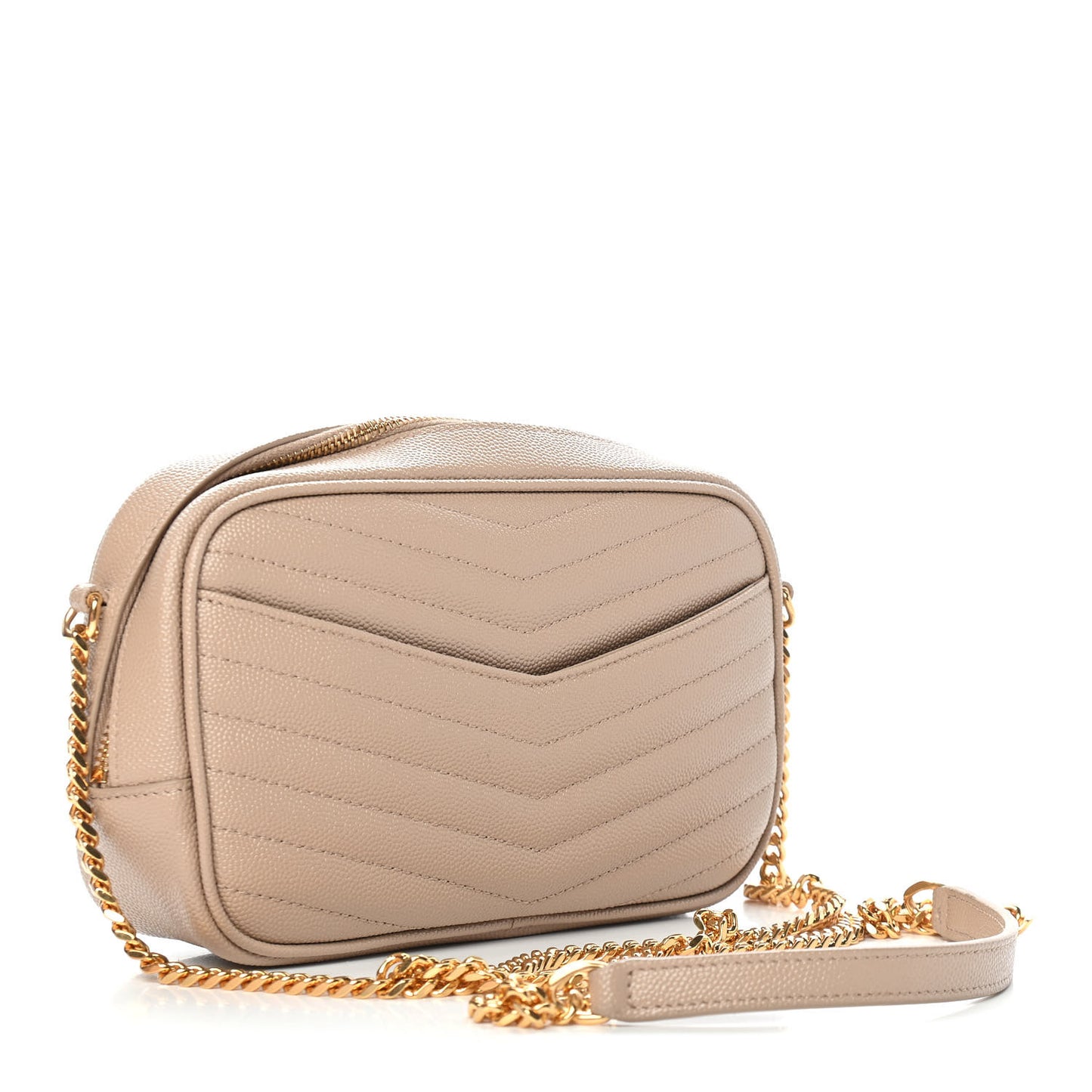 Grain De Poudre Matelasse Monogram Mini Lou Camera Bag Dark Beige