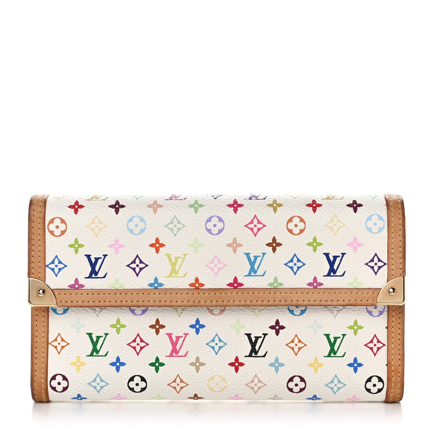Louis Vuitton Monogram Multicolor Porte Tresor International Wallet White 1 of 16