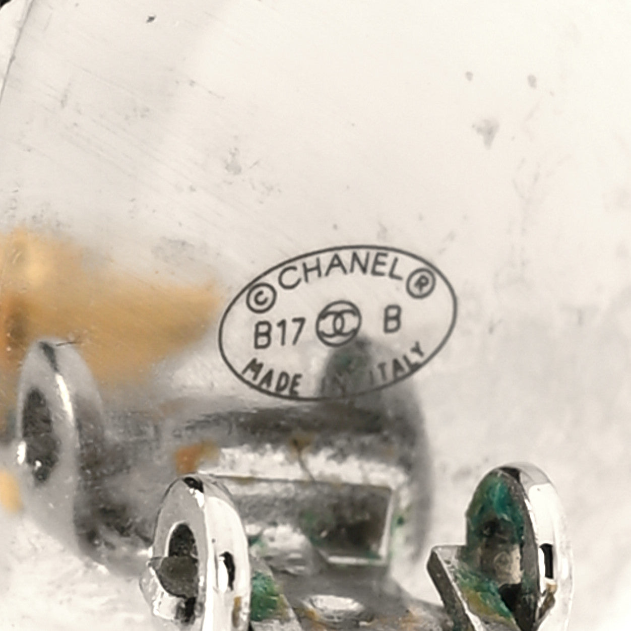 Crystal CC Clip On Earrings Silver Silver