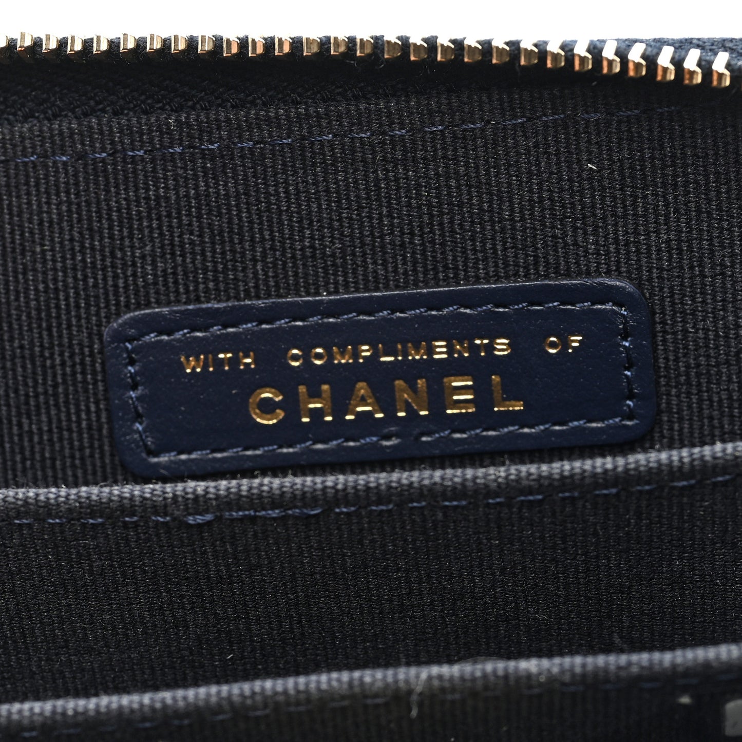 Caviar Enamel Coco Casino Quilted Zip Coin Purse Navy Blue