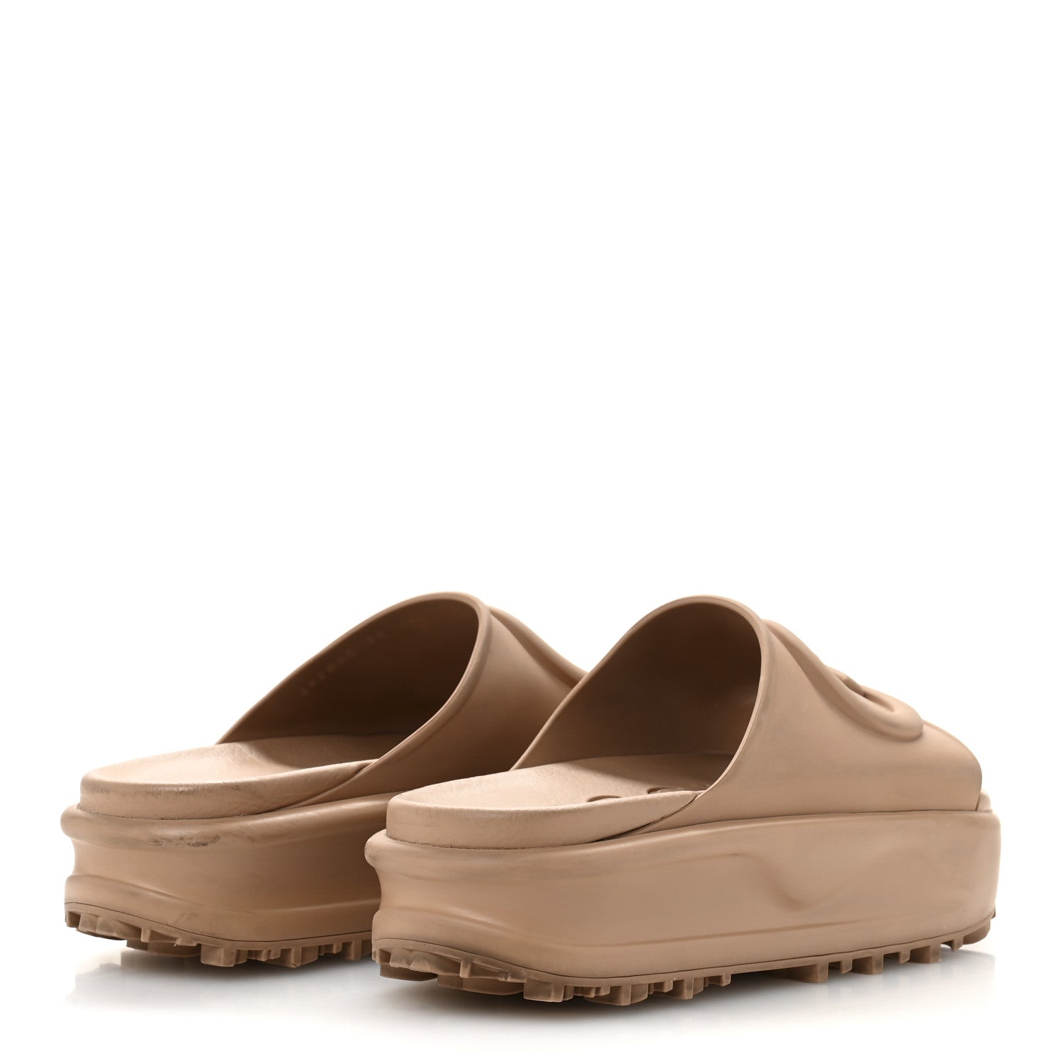 Gucci Soft Rubber Womens Interlocking G Platform 42mm Slide Sandals 37 Vintage Camel 38 Vintage Camel 5 of 9
