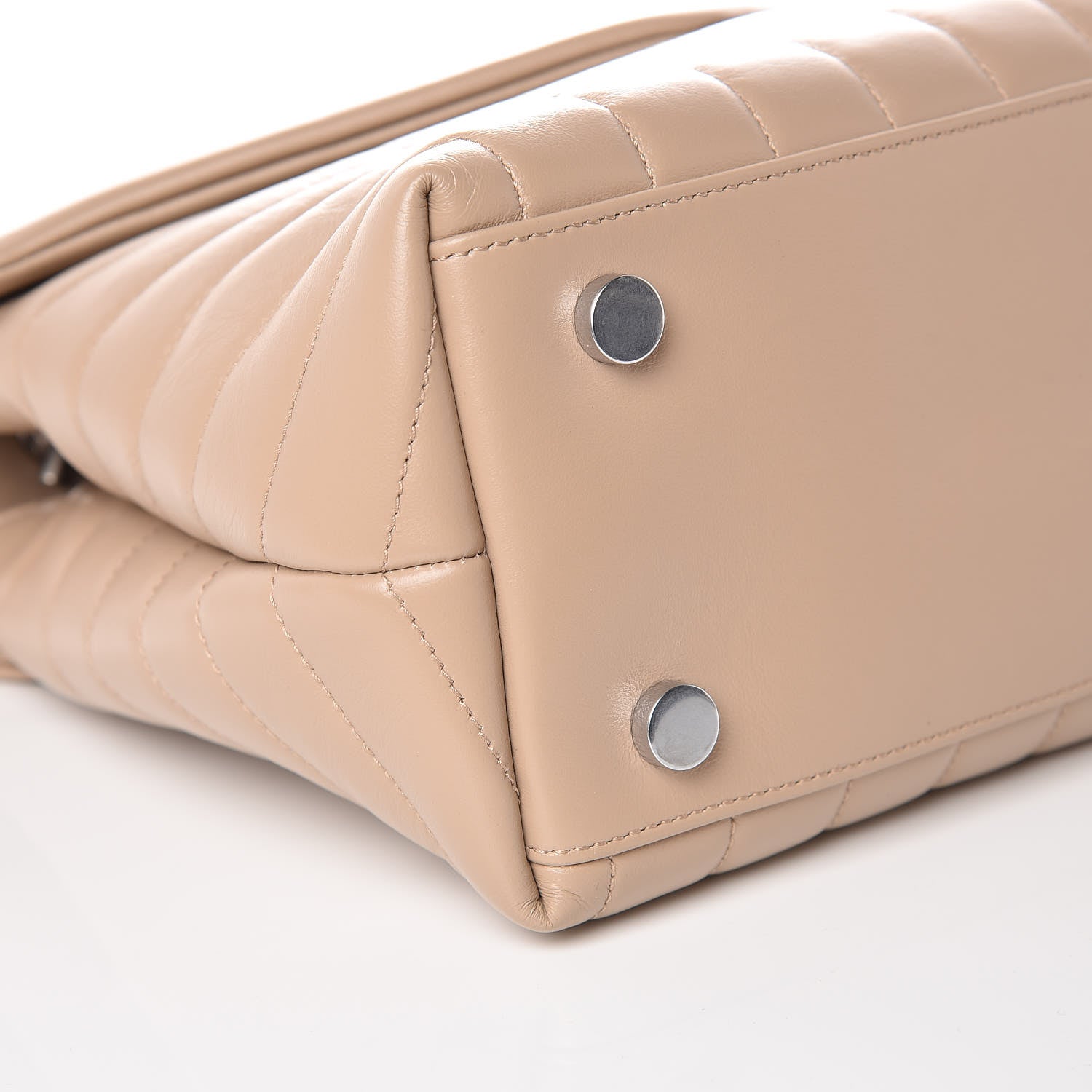 Saint Laurent Calfskin Y Quilted Monogram Medium Loulou Satchel Dark Beige 9 of 11