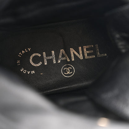 Chanel Suede Quilted Lace Up Combat Boots 38.5 Black 7 of 13