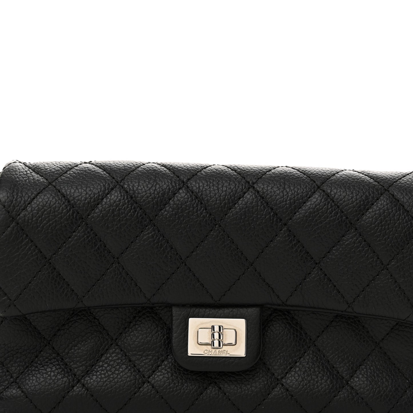 Grained Calfskin Quilted 2.55 Reissue Flap Belt Bag Clutch  Black