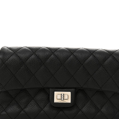 Chanel Grained Calfskin Quilted 2.55 Reissue Flap Belt Bag Clutch  Black 9 of 12