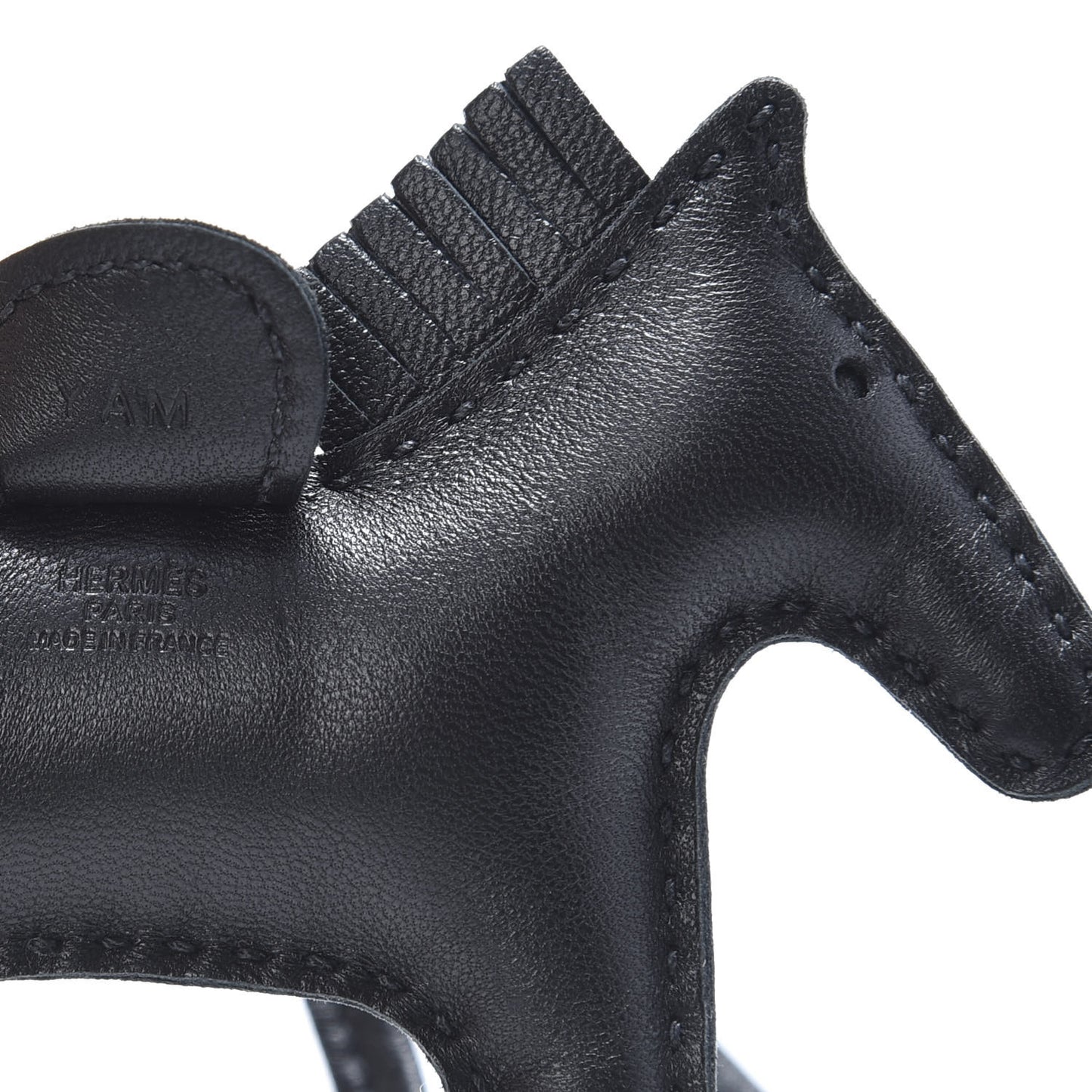 Milo Lambskin Grigri Rodeo Horse Bag Charm PM So Black