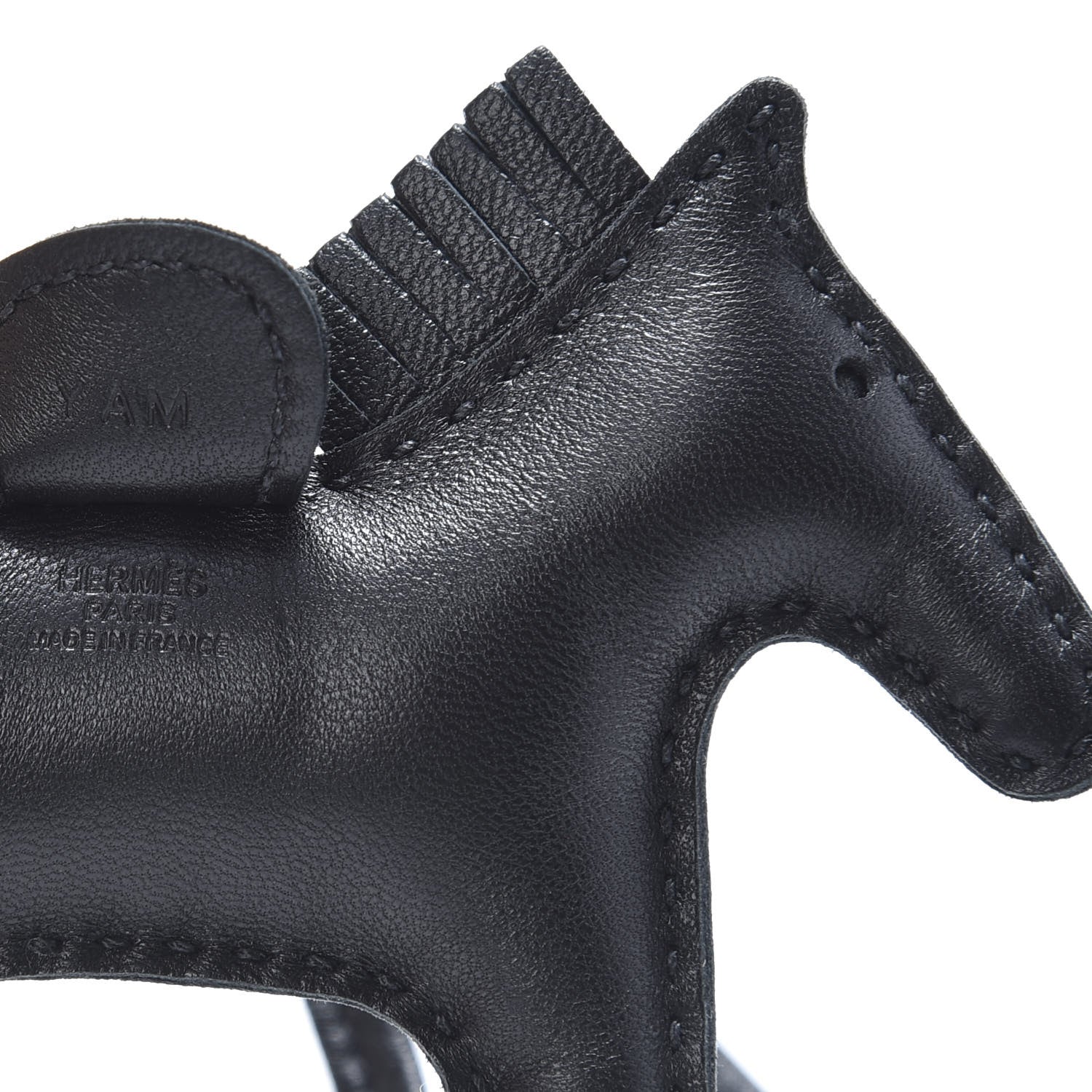 Hermes Milo Lambskin Grigri Rodeo Horse Bag Charm PM So Black 3 of 5