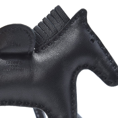 Hermes Milo Lambskin Grigri Rodeo Horse Bag Charm PM So Black 3 of 5