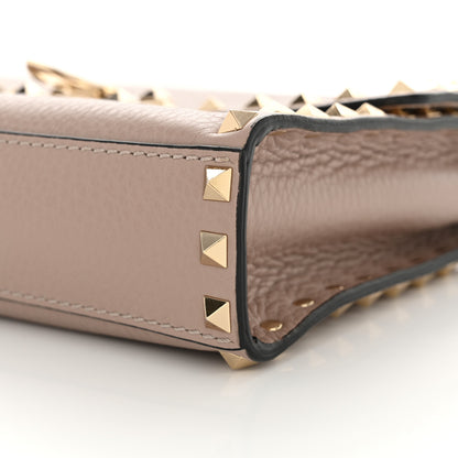 Valentino Garavani Pebbled Calfskin Medium Rockstud Flip Lock Crossbody Bag Poudre 9 of 11