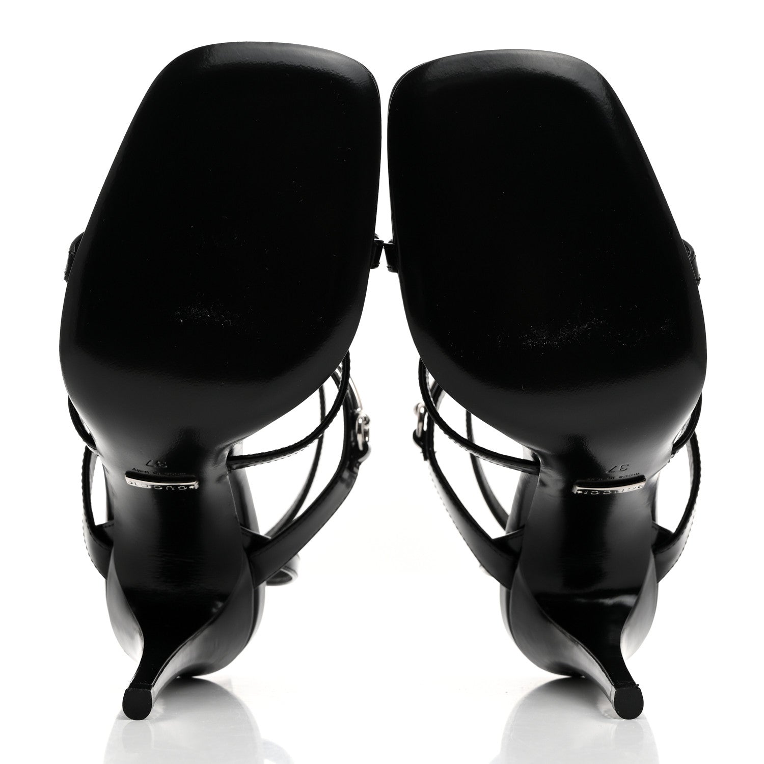 Gucci Nappa Regent Strappy Horsebit Sandals 37 Black 5 of 8