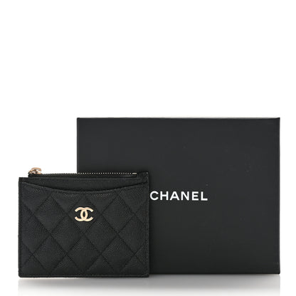 Chanel Caviar Quilted CC Zip Card Holder Black 8 of 8