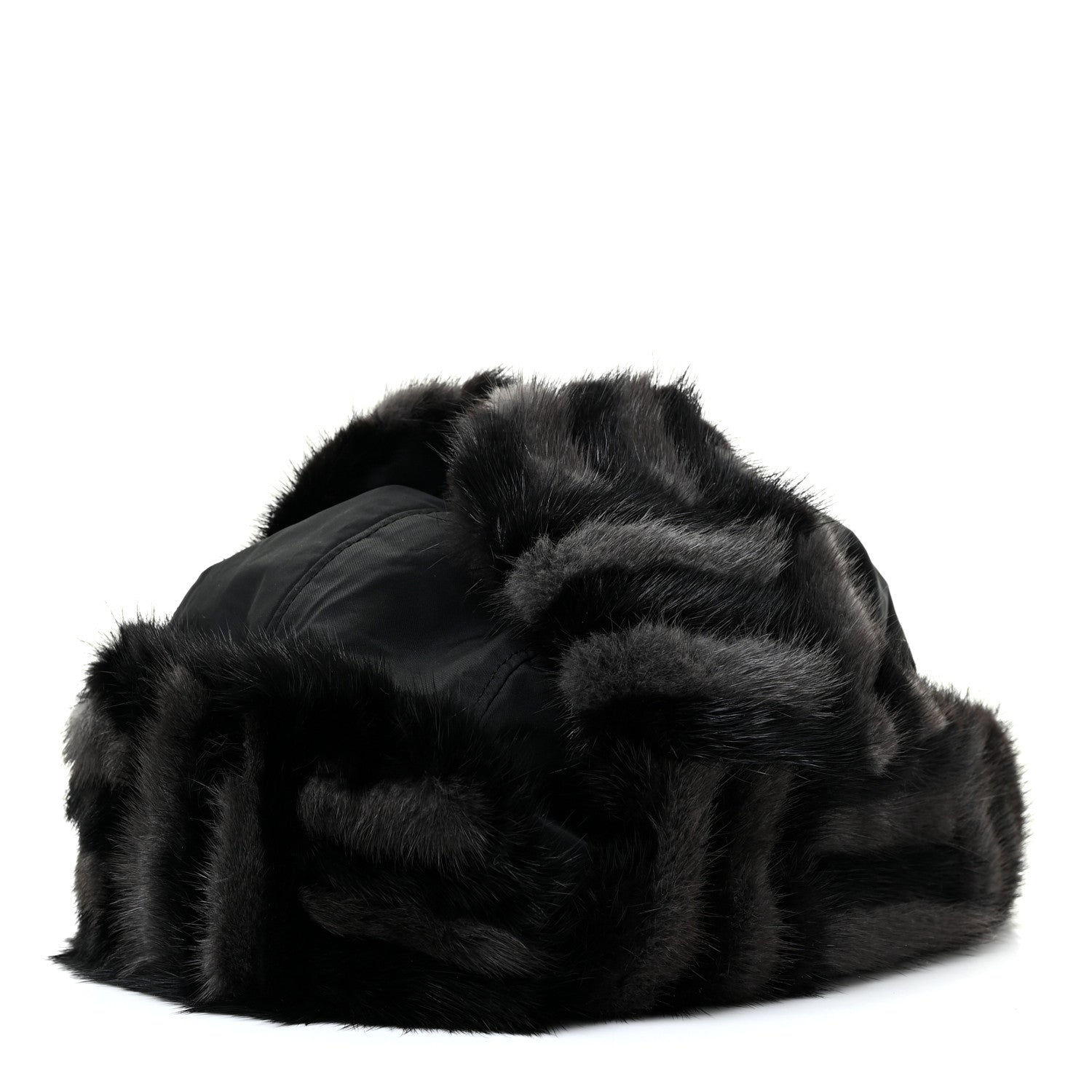 Louis Vuitton Polyester Silk Mink Fur Hat Black 1 of 5