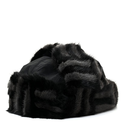 Louis Vuitton Polyester Silk Mink Fur Hat Black 1 of 5