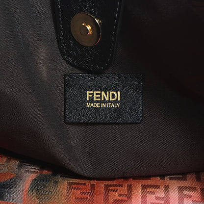 Fendi Zucchino Vitello Floral Forever Shoulder Bag Black Multicolor 6 of 7