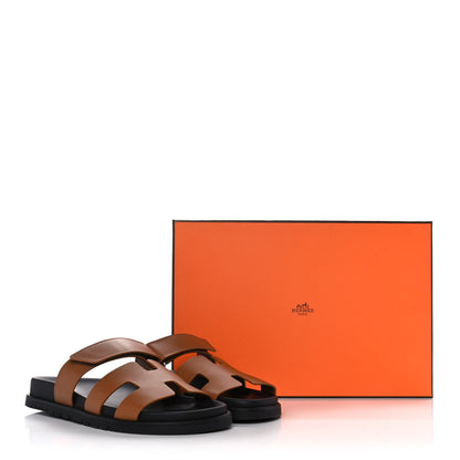 Hermes Calfskin Womens Chypre Sandals 37 Naturel 10 of 10