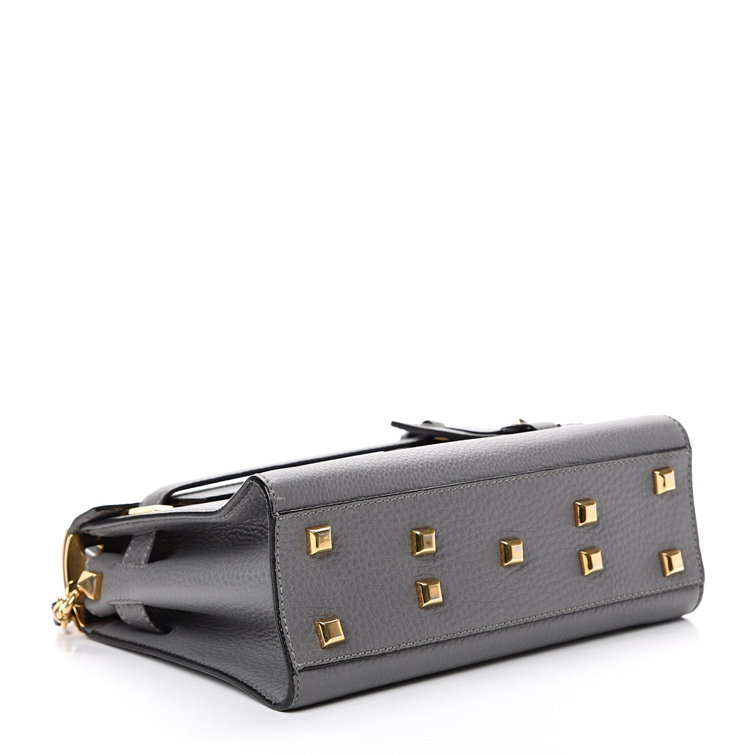 Valentino Garavani Grained Calfskin Small My Rockstud Frame Bag Gray 3 of 15
