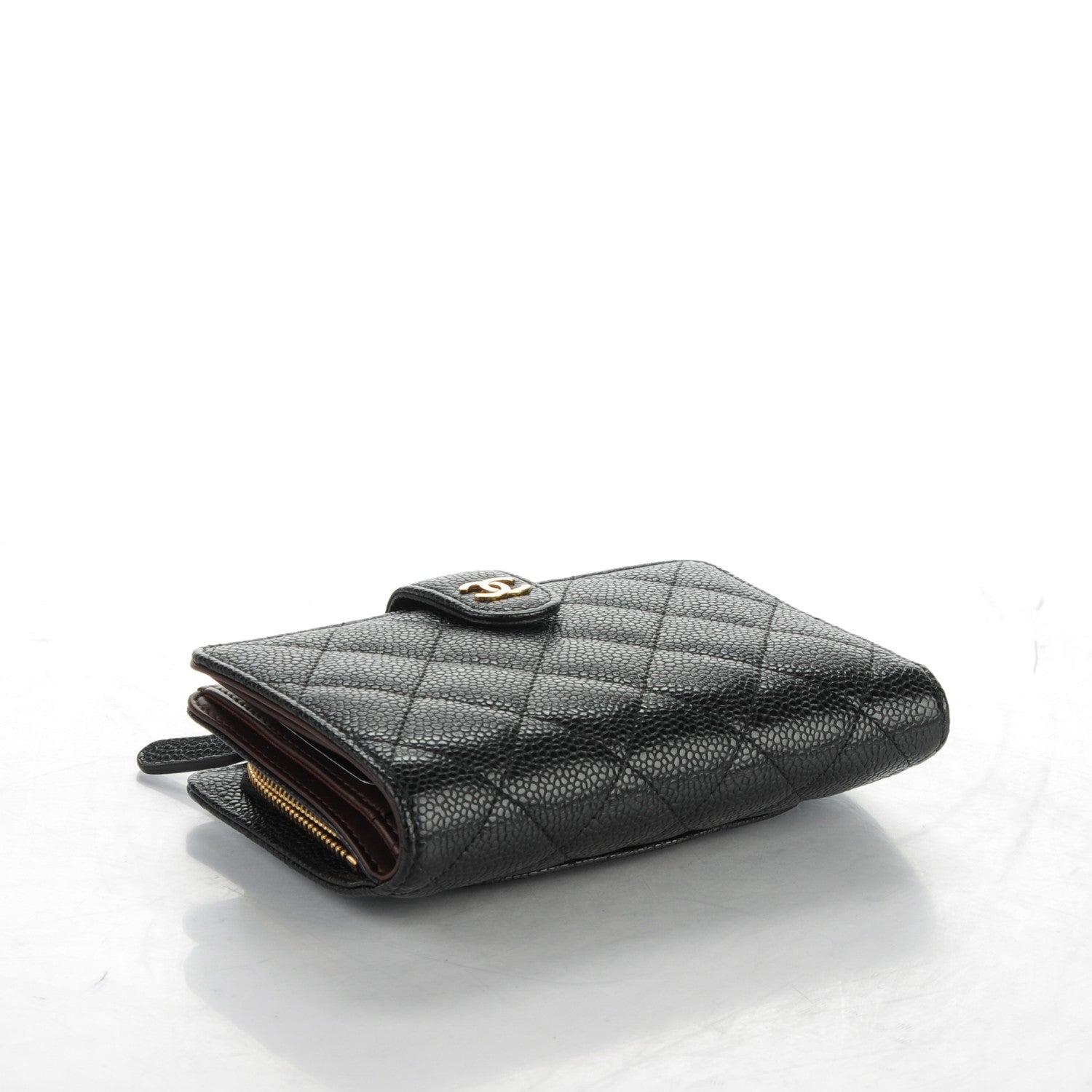 Chanel Caviar Quilted Zipped Pocket Wallet Black 5 of 9