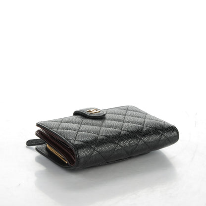 Chanel Caviar Quilted Zipped Pocket Wallet Black 5 of 9