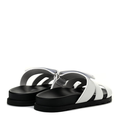 Hermes Calfskin Womens Chypre Sandals 38 White 4 of 7