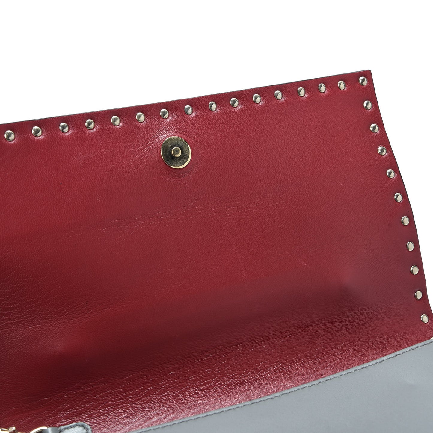 Nappa Rockstud Wristlet Clutch Grey