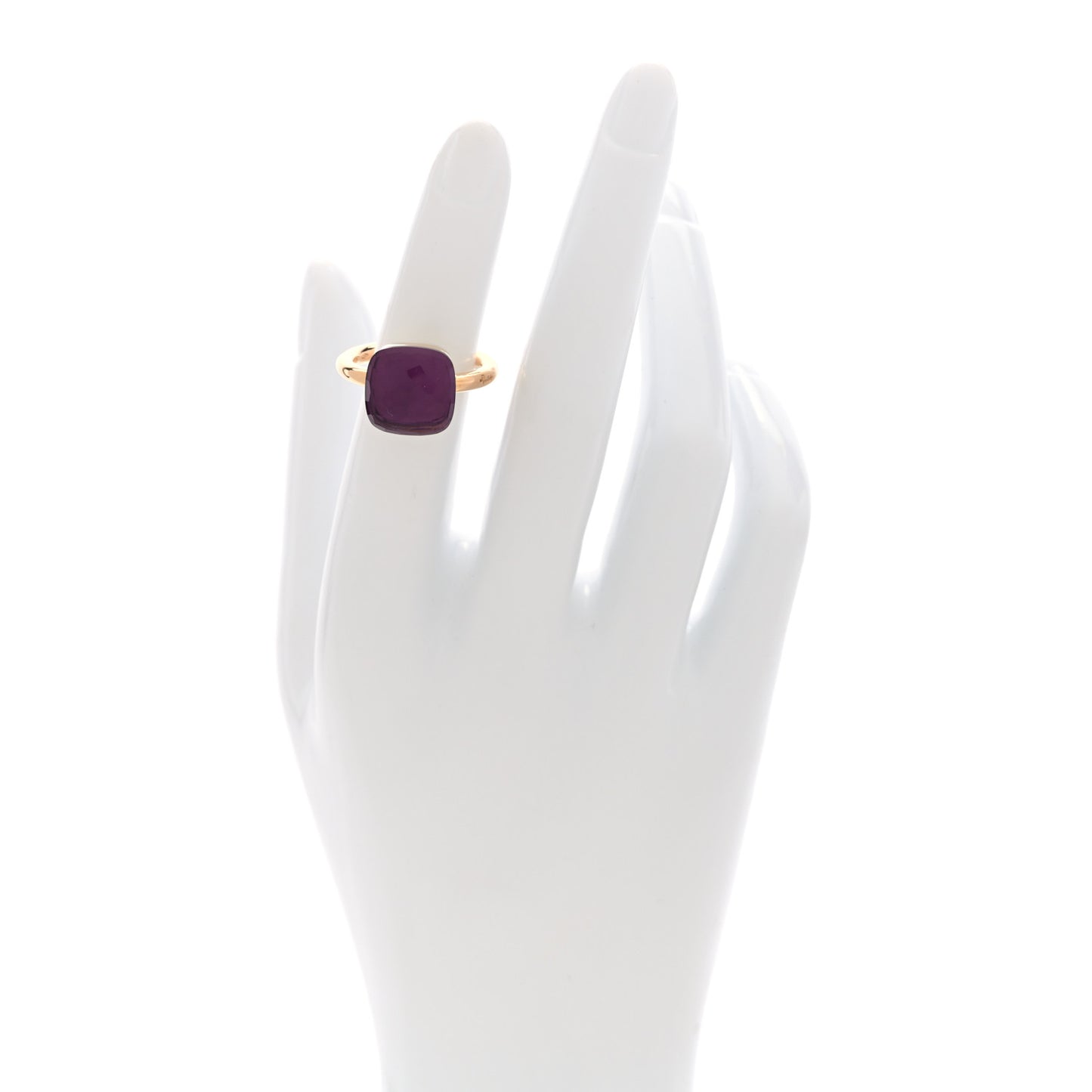 18K Rose Gold Amethyst Classic Nudo Ring 52 6