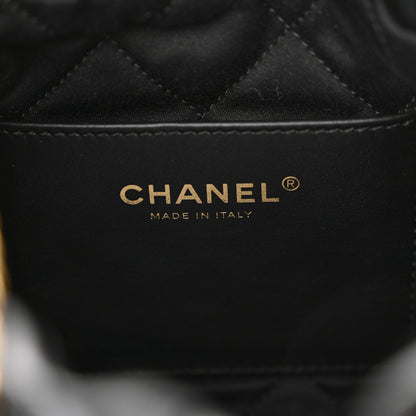Chanel Shiny Calfskin Quilted Pearl CC Chain Mini Chanel 22 Black 6 of 11