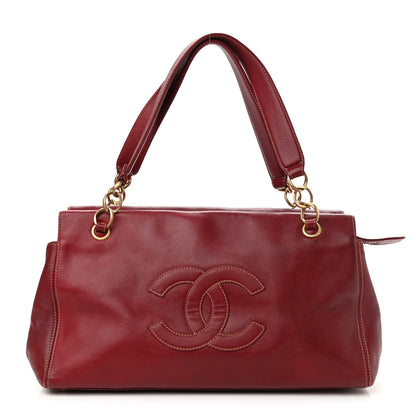 Chanel Calfskin CC Shoulder Bag Red 1 of 13