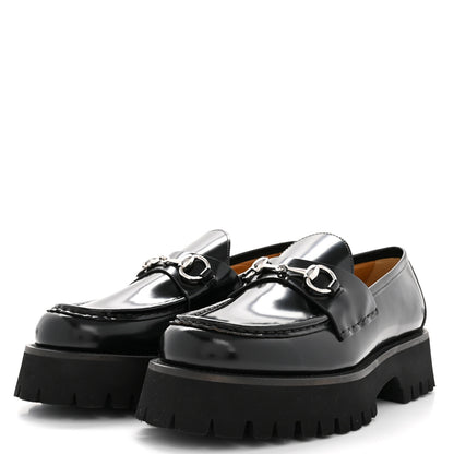 Gucci Cordovan Lux Womens Horsebit 45mm Platform Loafers 39.5 Black 4 of 10