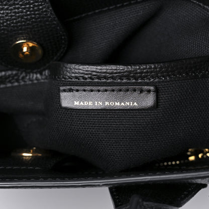 Burberry Grainy Calfskin House Check Small Banner Tote Black 6 of 9