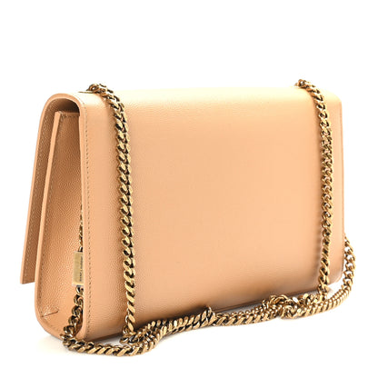 Saint Laurent Grain De Poudre Medium Monogram Kate Satchel Nude Powder 10 of 15