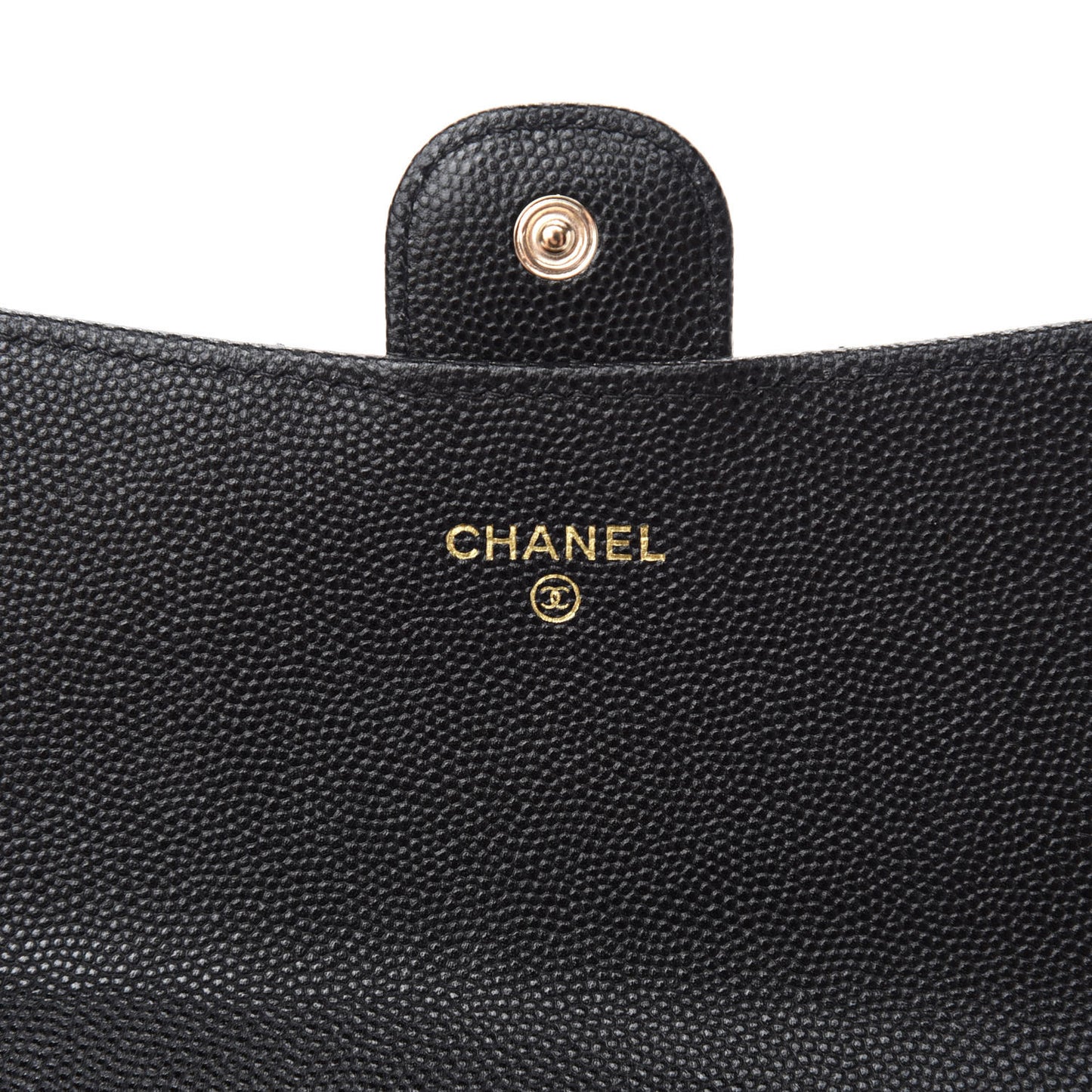 Caviar Quilted Phone Holder Wallet on Removable Chain Black